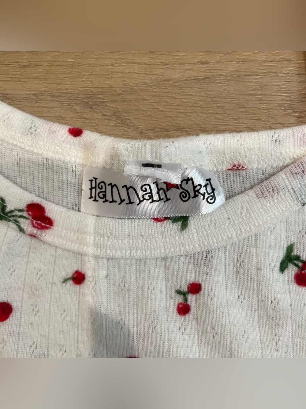 Hannah Sky White Tank Top with Red Cherry Print